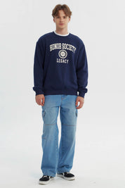Polerón Hombre Oversize Azul Marino
