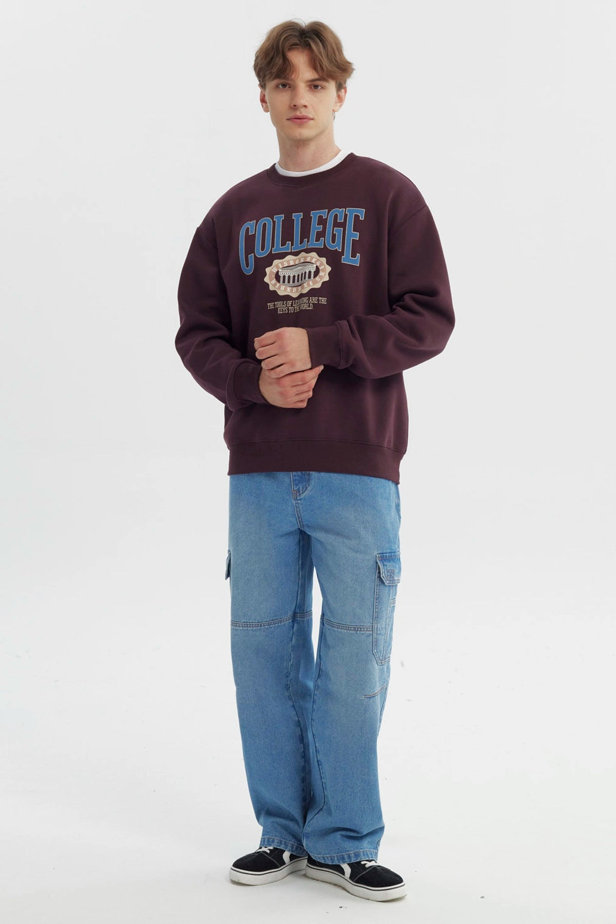 Polerón Hombre Oversize Burdeo