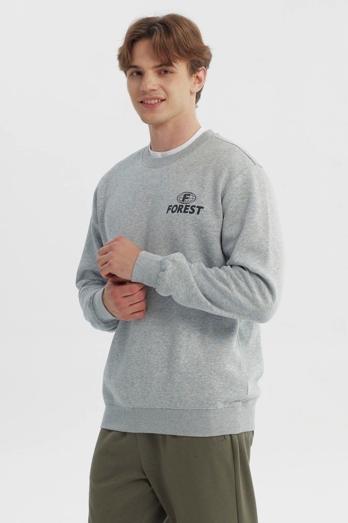 Polerón Hombre Regular Gris Melange