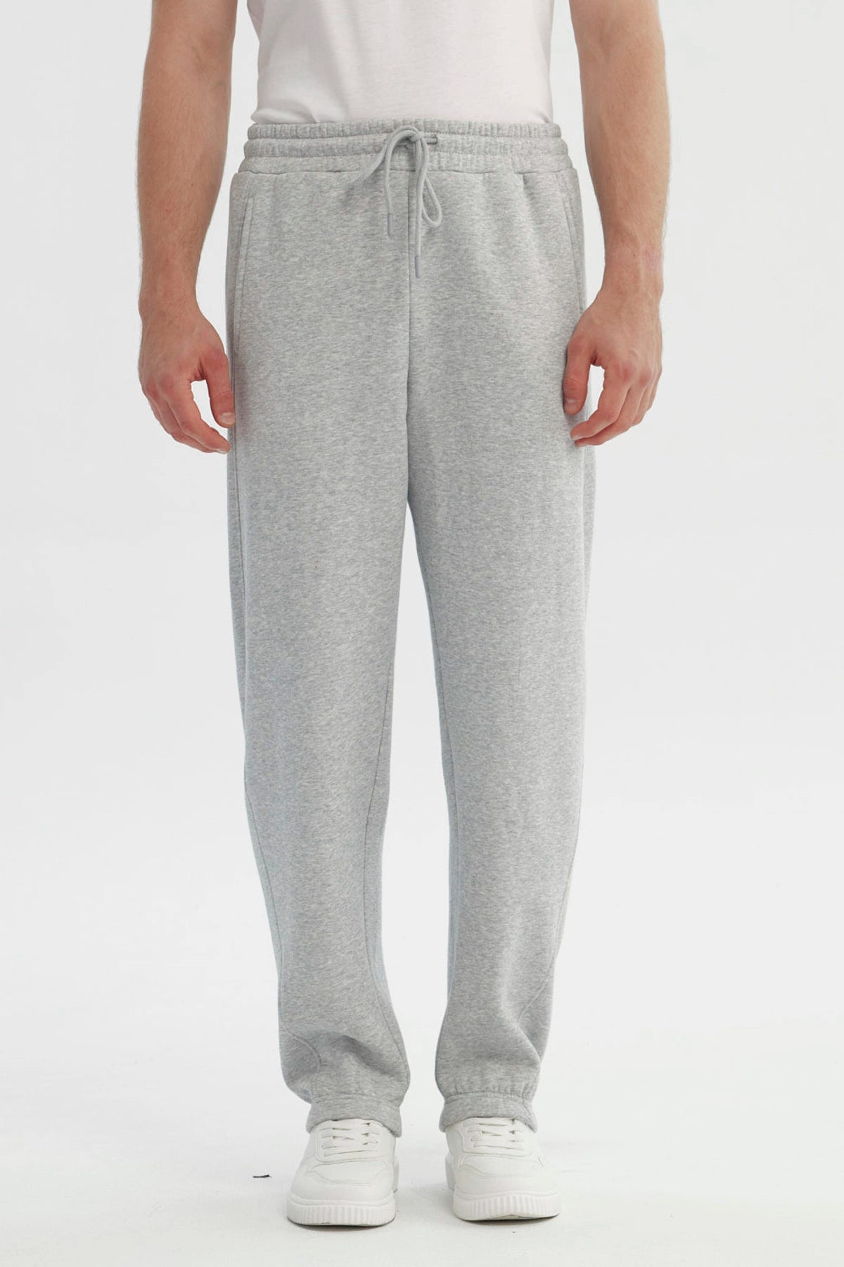 Pantalón Buzo Hombre Amplio Gris Melange
