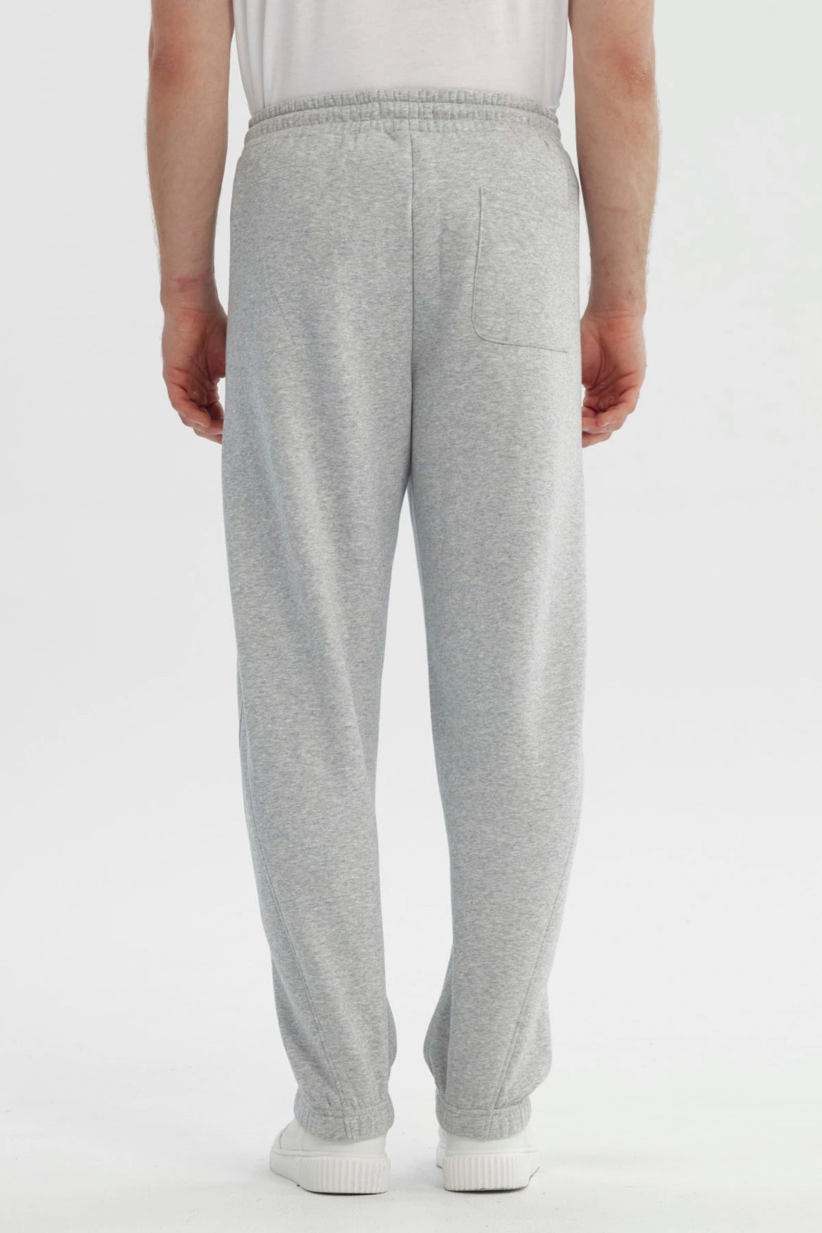 Pantalón Buzo Hombre Amplio Gris Melange