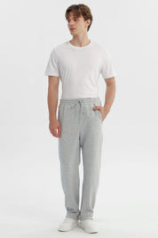 Pantalón Buzo Hombre Amplio Gris Melange