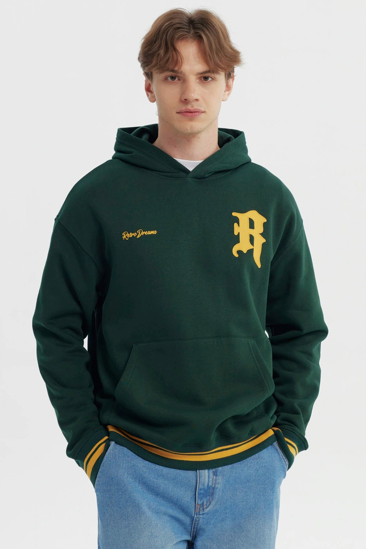 Polerón Hombre Oversize Verde Oscuro