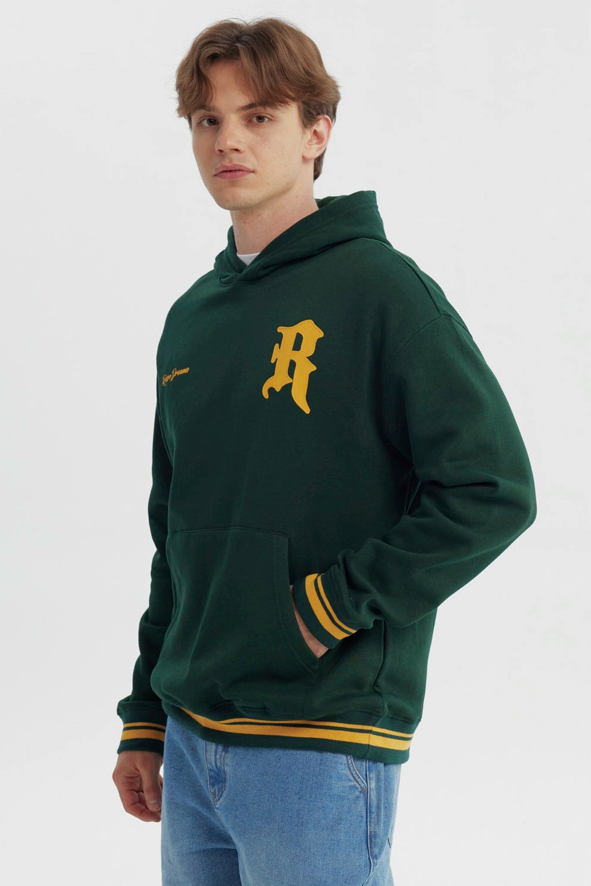 Polerón Hombre Oversize Verde Oscuro
