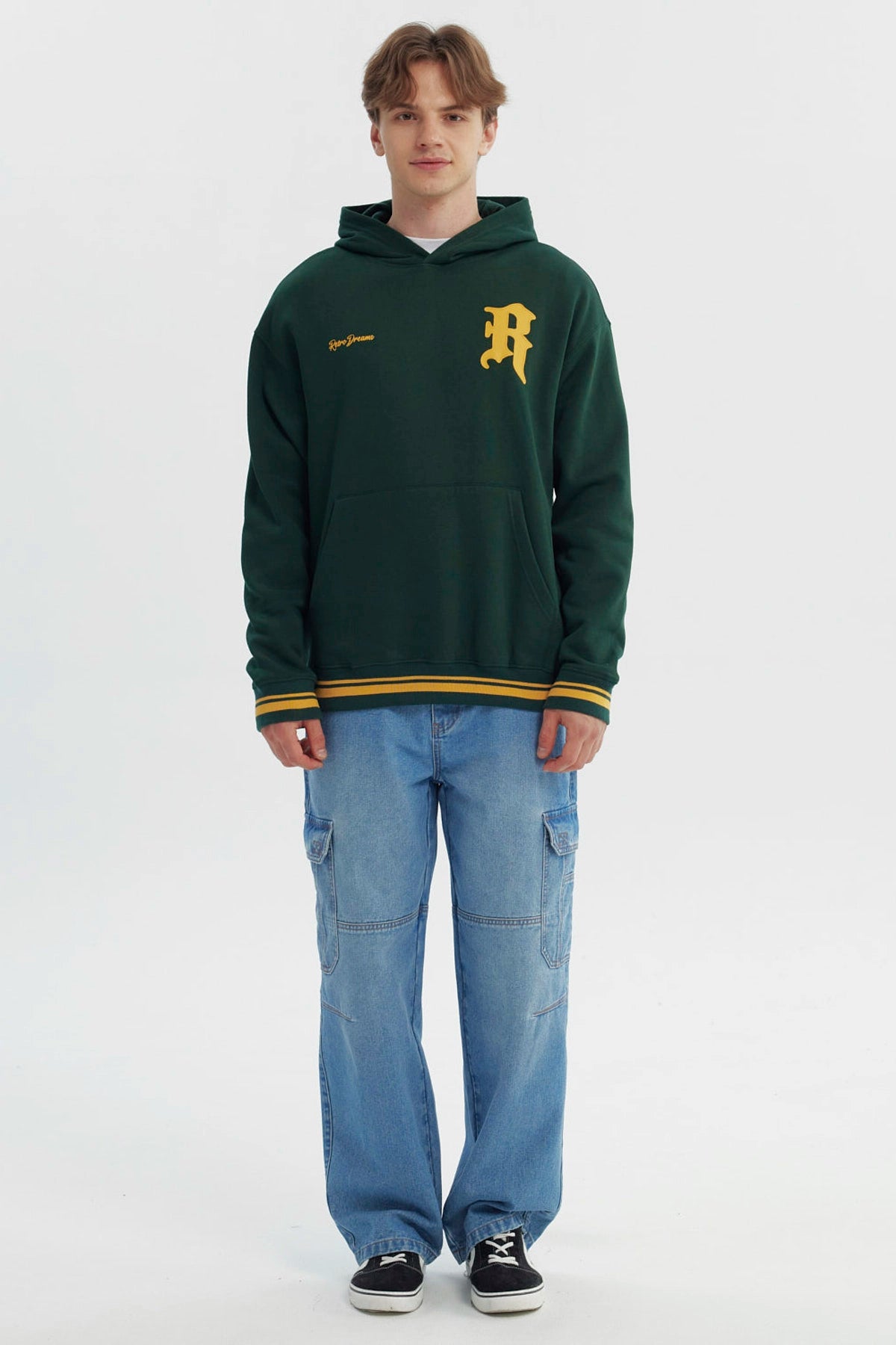 Polerón Hombre Oversize Verde Oscuro