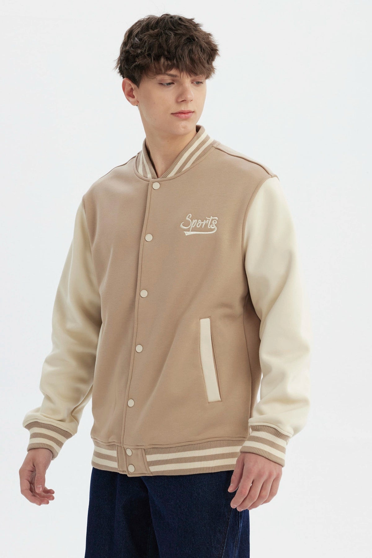 Chaqueta Hombre Slim Juvenil Beige