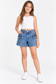 Short Casual Niña Azul Claro