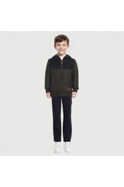 Sweater Niño Full Zipper Verde Militar