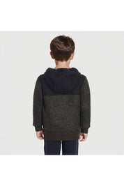 Sweater Niño Full Zipper Verde Militar