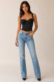Polera Mujer Hombro Descubierto Negro