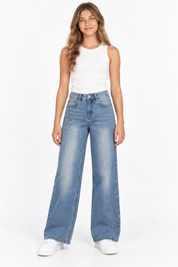 Jeans Wide Leg Niña Azul