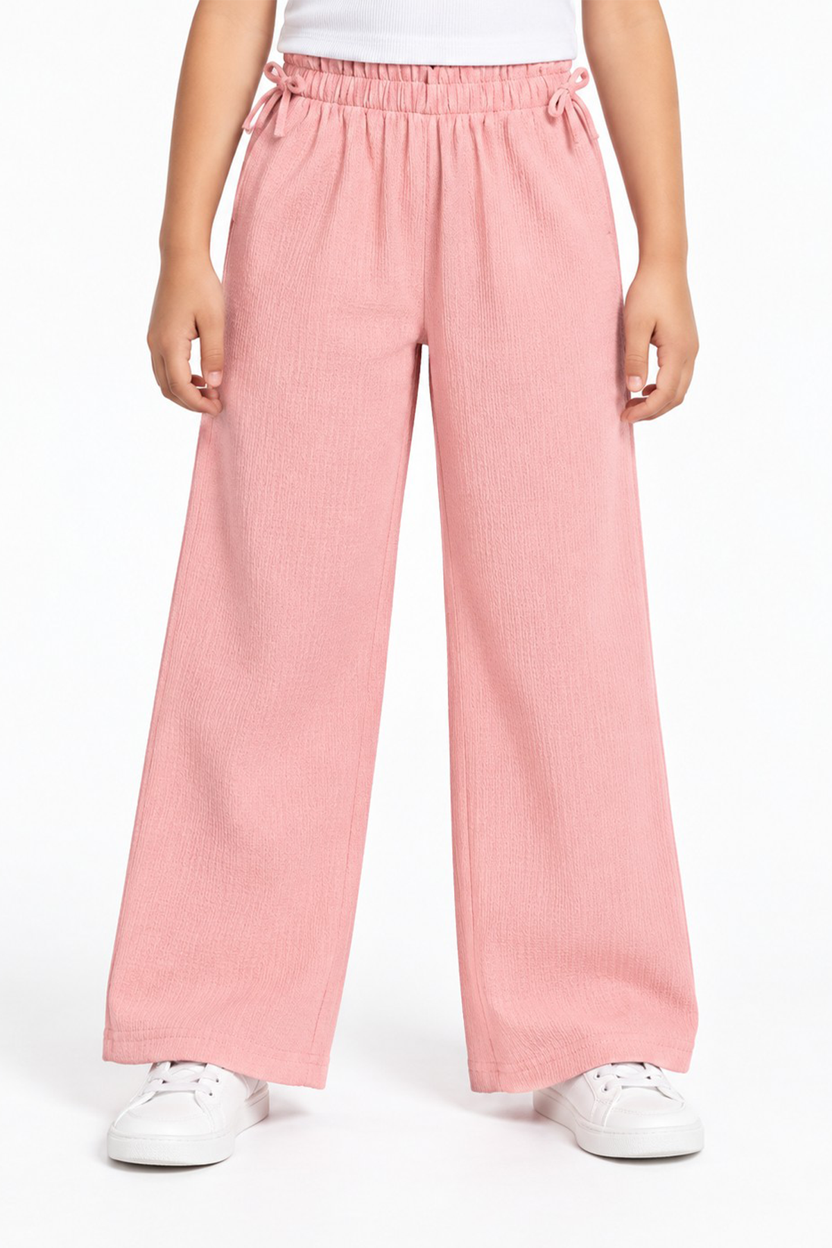 Pantalón Wide Leg Niña Rosado