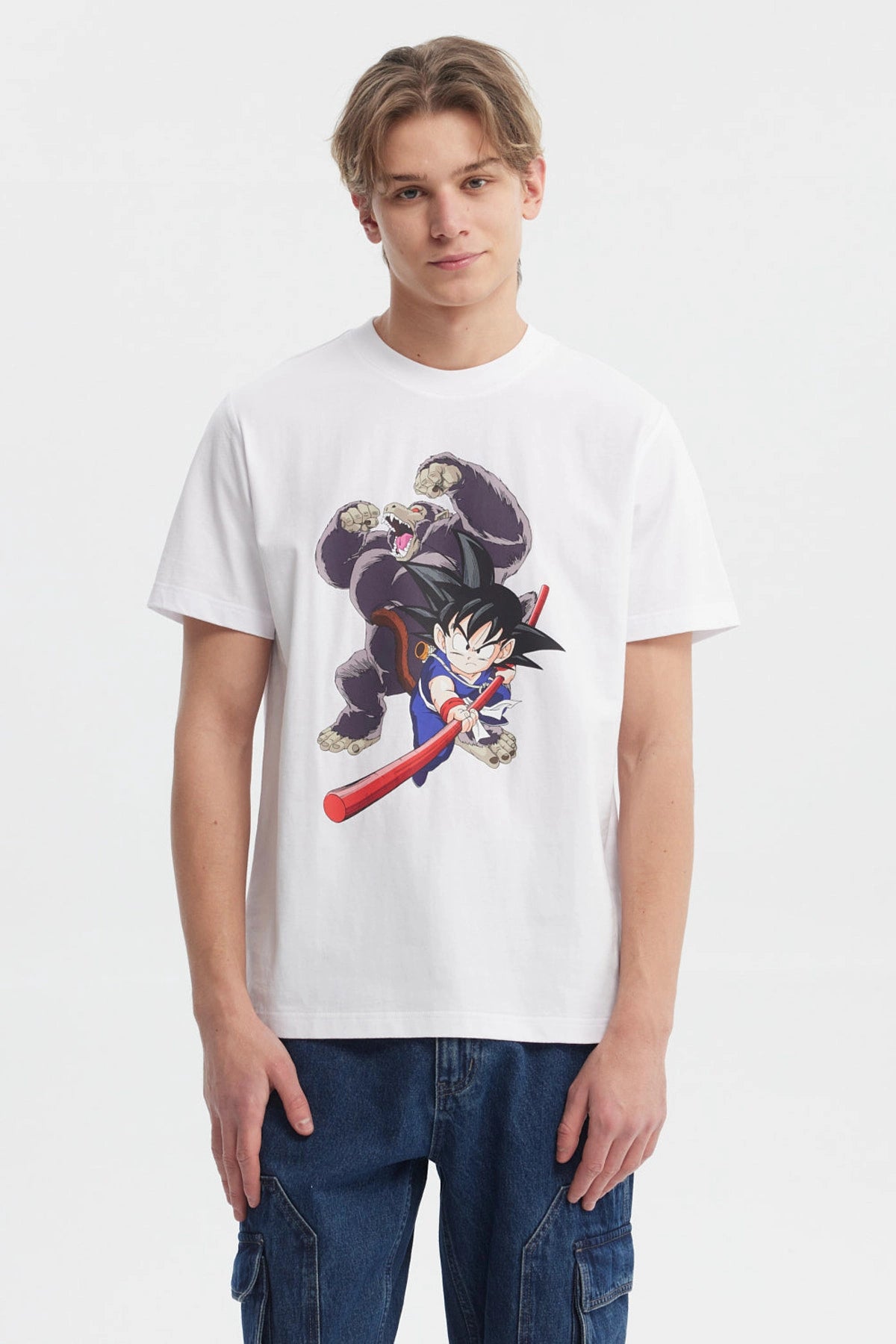 Polera Hombre Print Frontal Dragon Ball Blanco