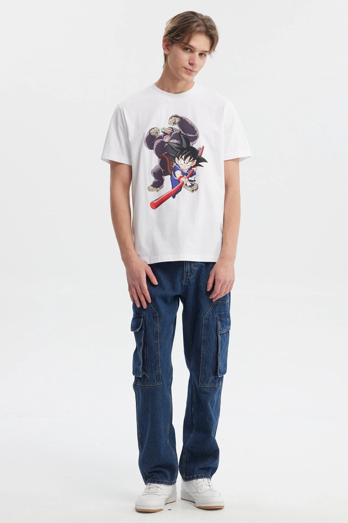 Polera Hombre Print Frontal Dragon Ball Blanco