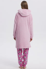 Pijama Mujer Largo Polar Hello Kitty Rosado