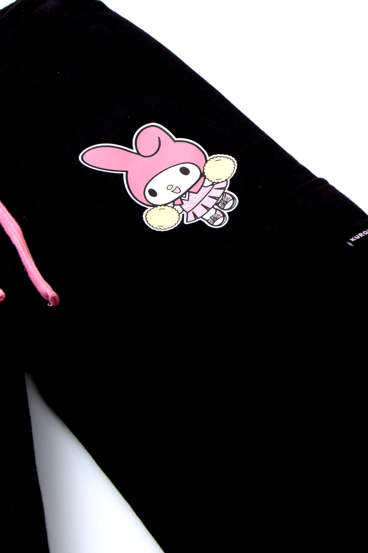 Pantalón Buzo Niña Wide Leg Hello Negro