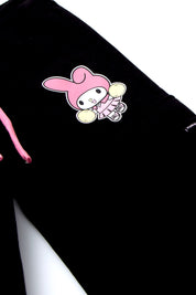 Pantalón Buzo Niña Wide Leg Hello Negro