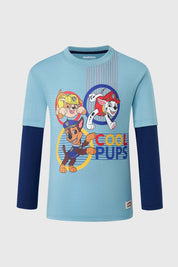 Polera Niño Paw Patrol Celeste