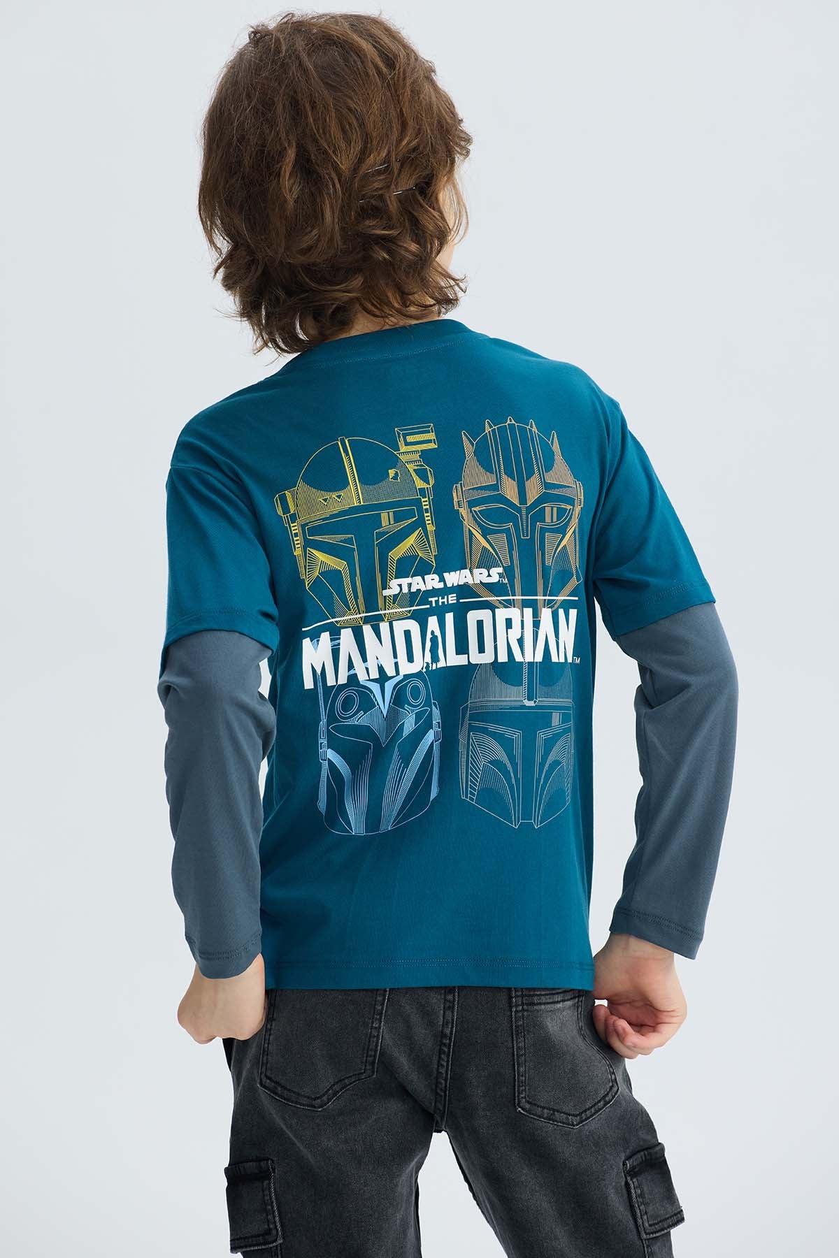 Polera Niño Mandalorian Petróleo