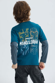 Polera Niño Mandalorian Petróleo