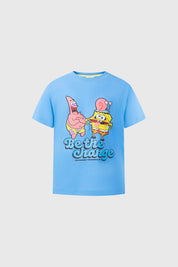 Polera Niño Bob y Patricio Celeste