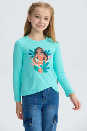 Polera Niña Moana Turquesa