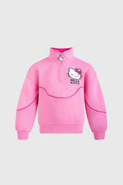 Polerón Niña Half Zipper Rosado