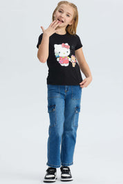Polera Niña Hello Kitty Negro