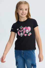 Polera Niña Kuromi Negro
