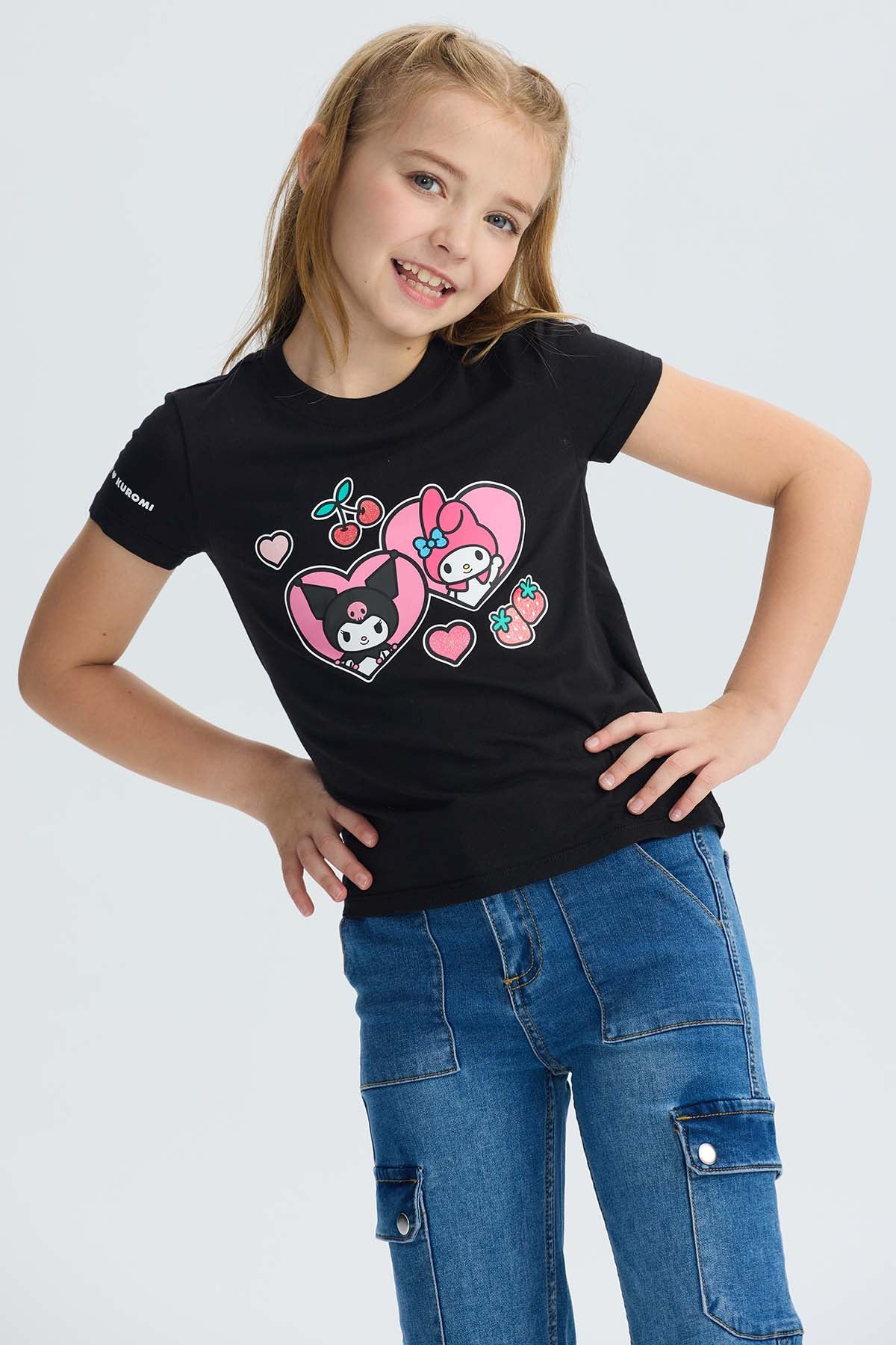 Polera Niña Kuromi Negro