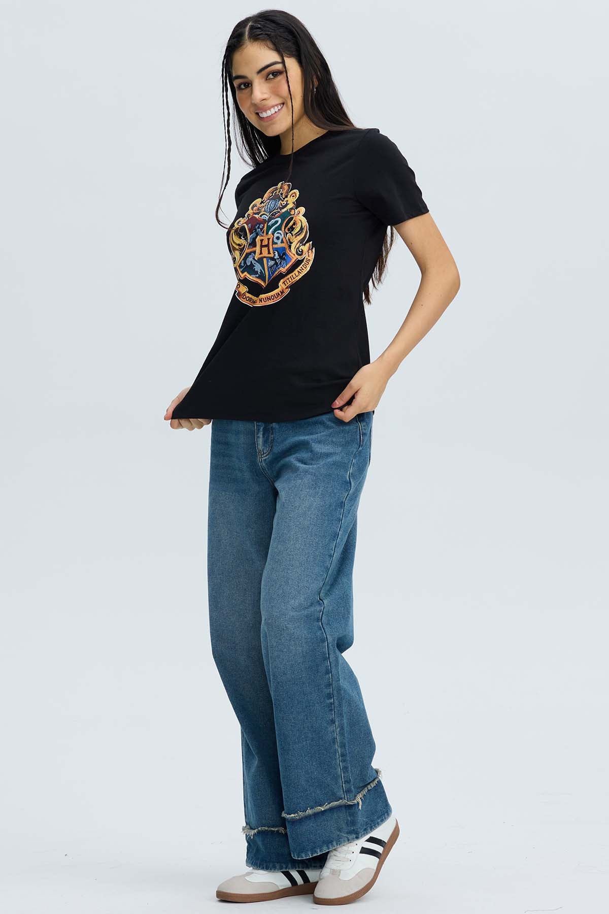 Polera Mujer Harry Potter Negro con estampado