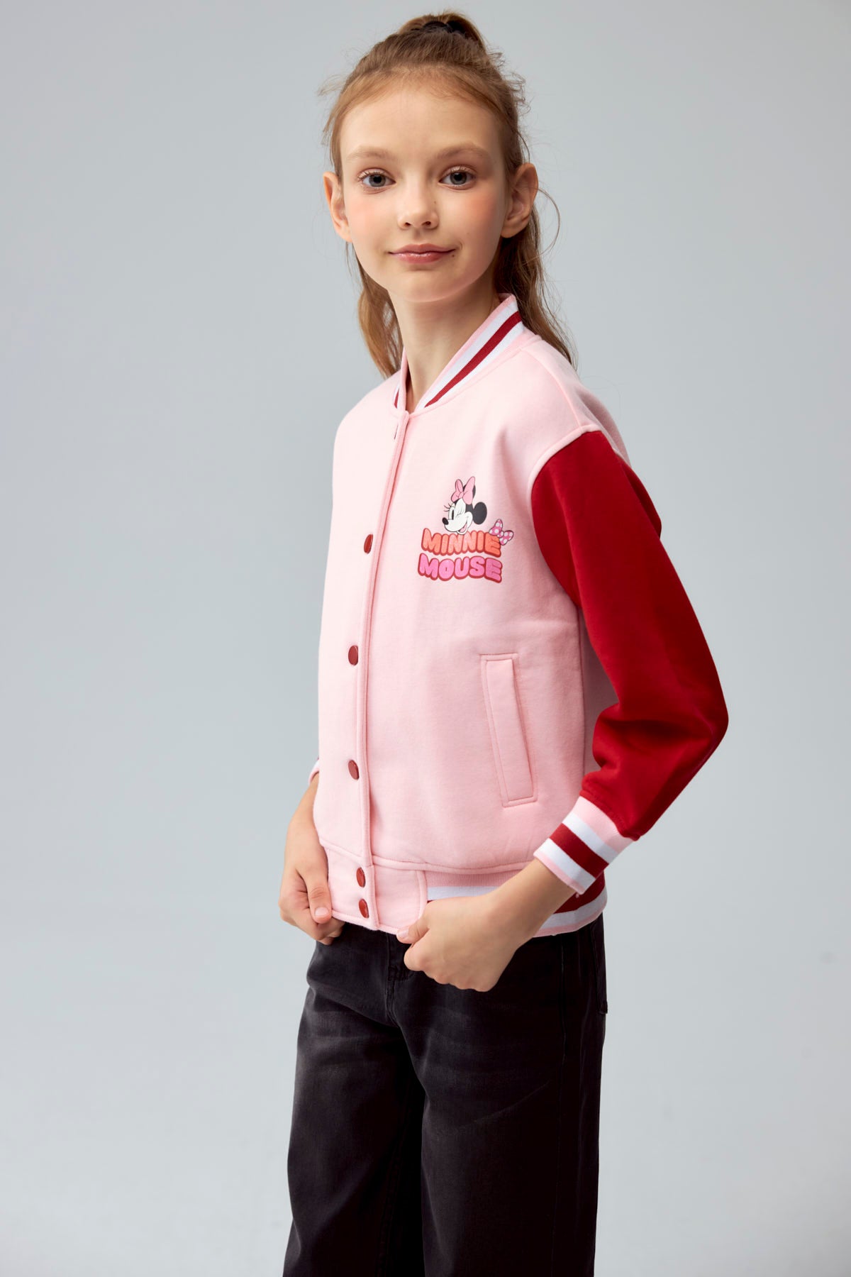 Polerón Niña College Minnie Rosado