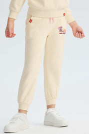 Pantalón Buzo Niña Jogger Minie Beige