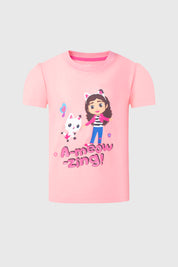 Polera roja para niña con estampado de Gabby's Dollhouse