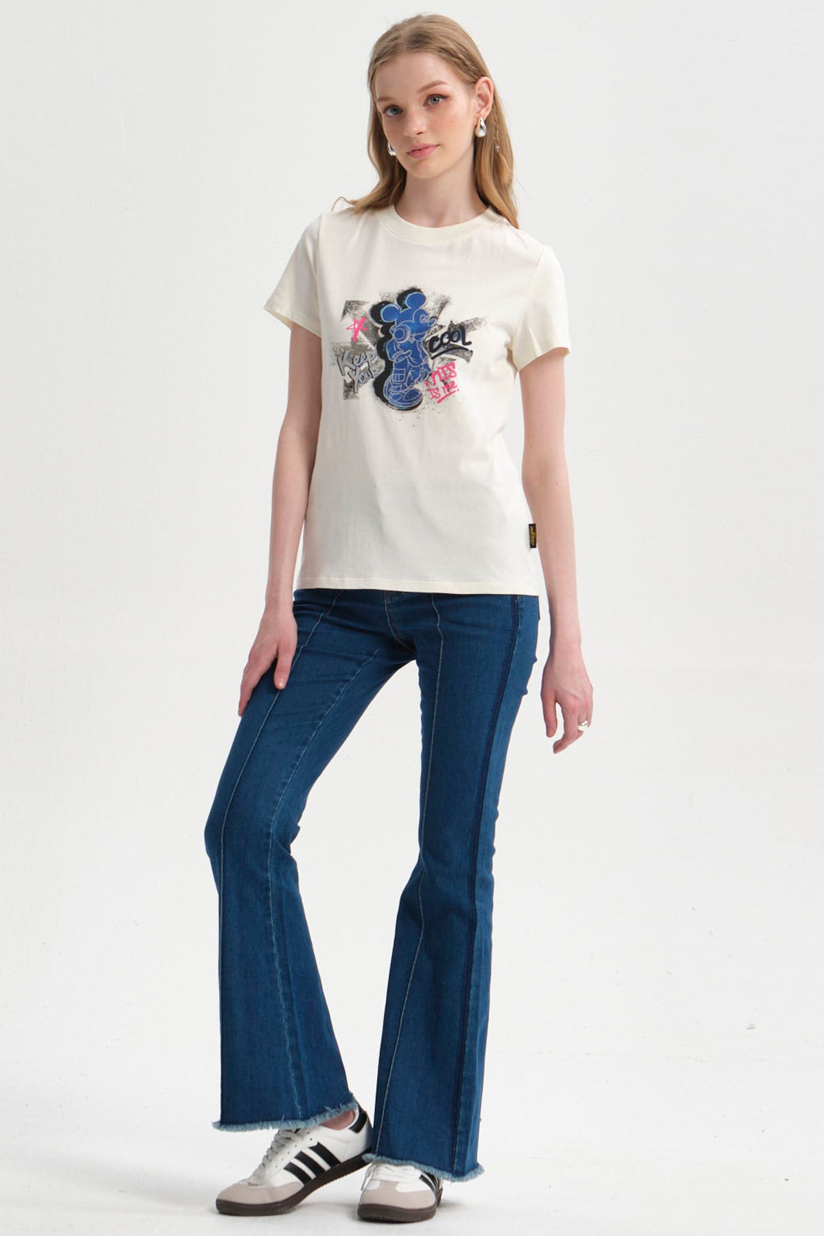 Polera Mujer Mickey Beige