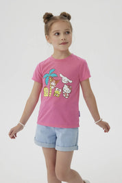 Polera Niña Bipack Hello Kitty Fucsia