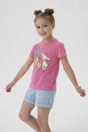 Polera Niña Bipack Hello Kitty Fucsia