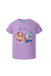 Polera lila para niña con estampado de Skye y Everest de Paw Patrol