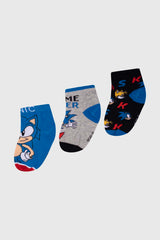 Calceta Deportiva Niño Tripack Sonic Azul
