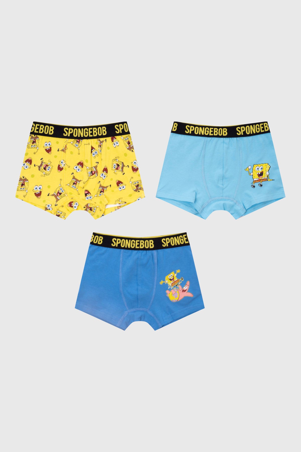 Boxer Niño Tripack Bob Esponja Amarillo