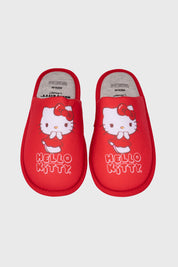 Pantufla Mujer Hello Kitty Rojo