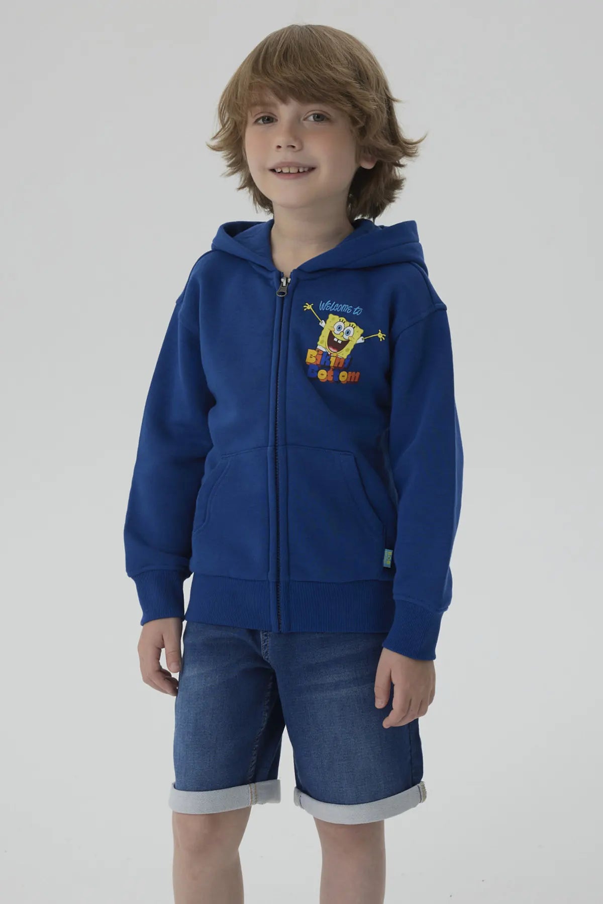 Polerón Niño Bob Esponja Azul Marino