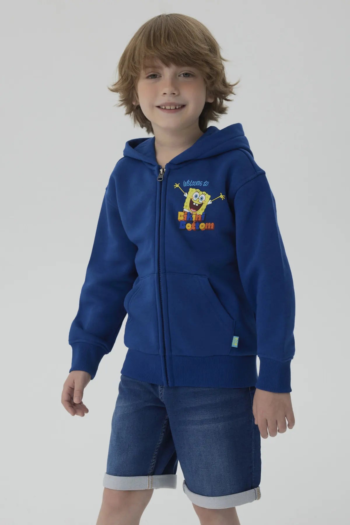 Polerón Niño Bob Esponja Azul Marino