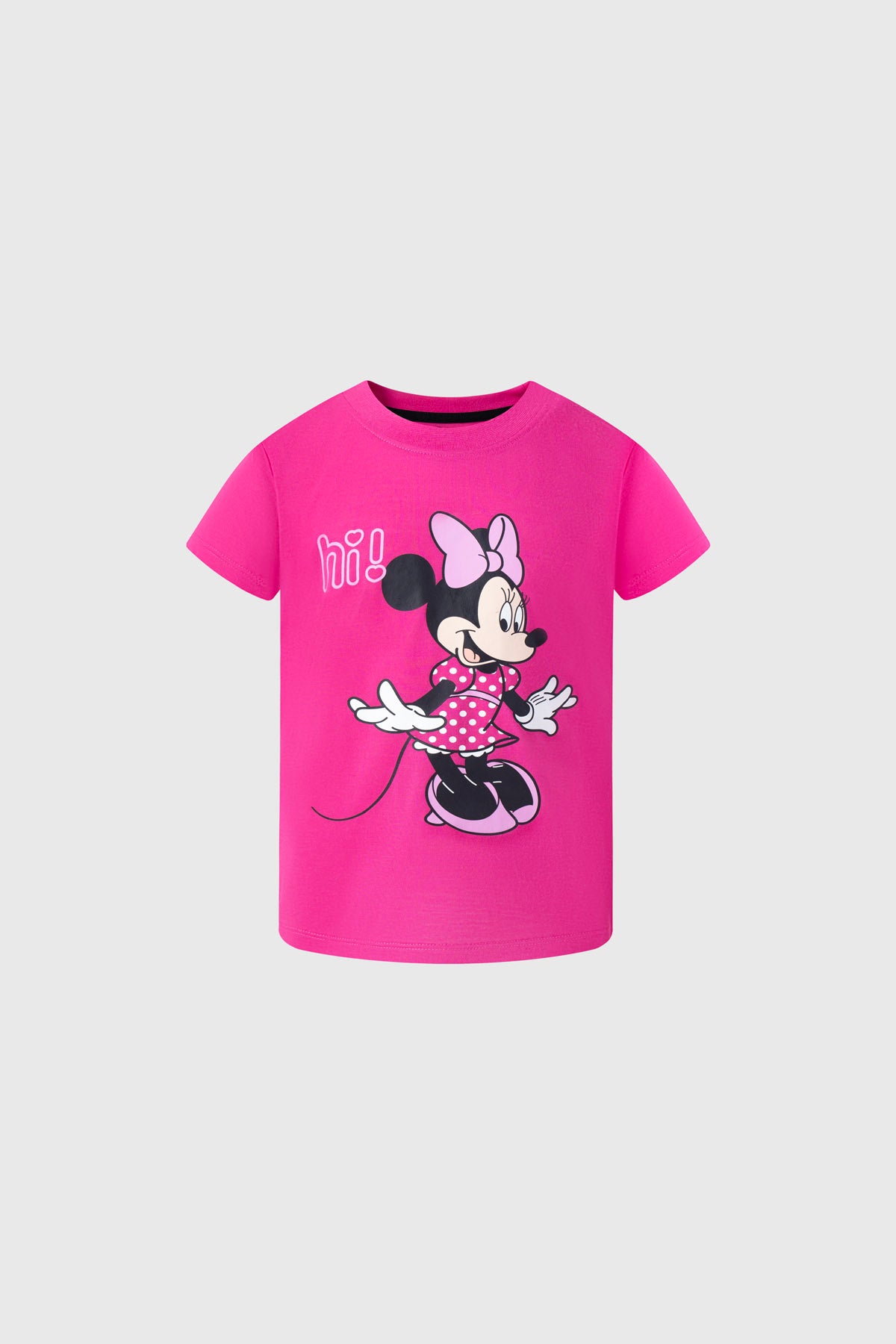 Polera niña fucsia con Minnie Mouse de Disney en estampado
