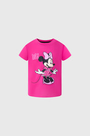 Polera niña fucsia con Minnie Mouse de Disney en estampado