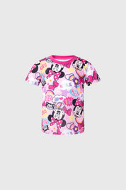 Polera niña fucsia con Minnie Mouse de Disney en estampado