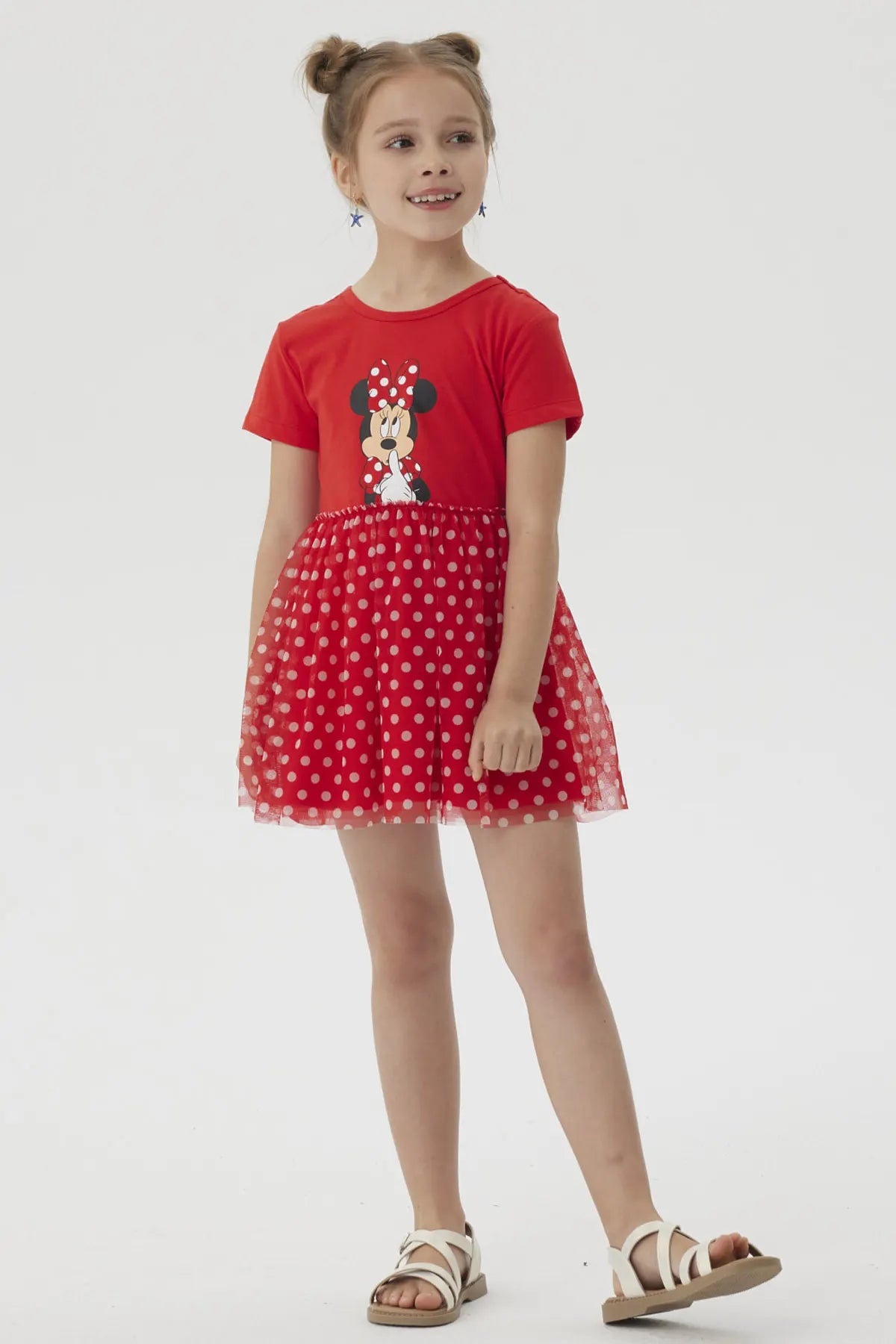 Vestido Niña Tull Minnie Rojo