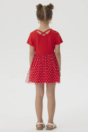 Vestido Niña Tull Minnie Rojo