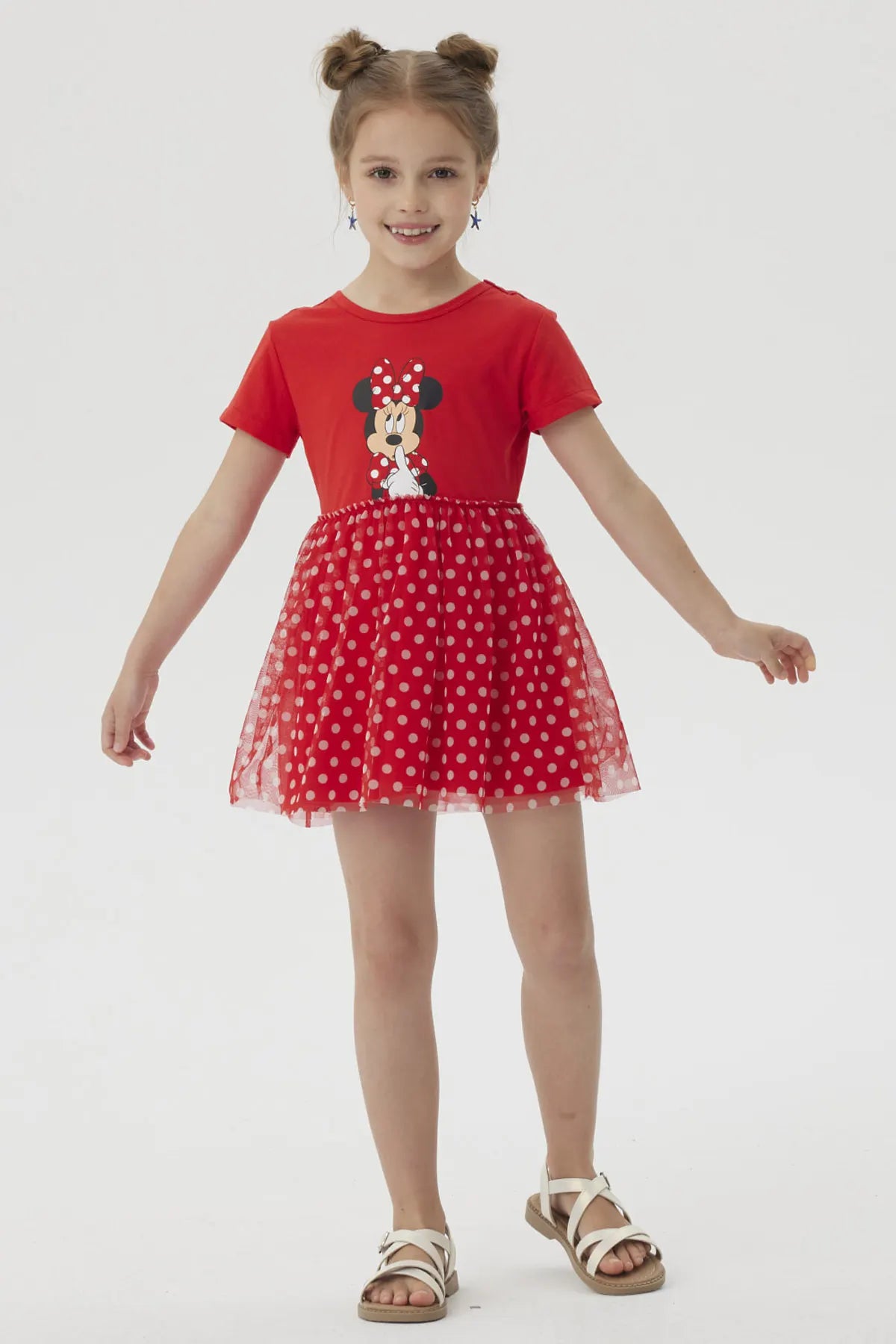 Vestido Niña Tull Minnie Rojo