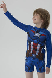 Traje de Baño Niño Capitán América Azul